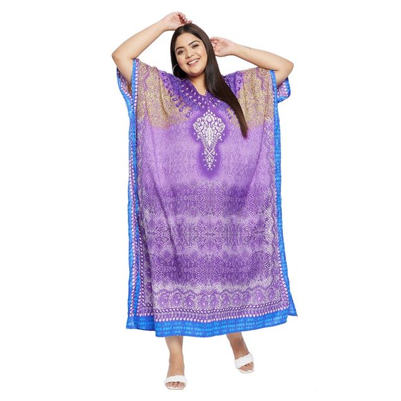 Gypsie Blu Womens Luxury Kaftan Maxi Dress Plus Size Caftan Party Night Gown - Picture 2 of 7